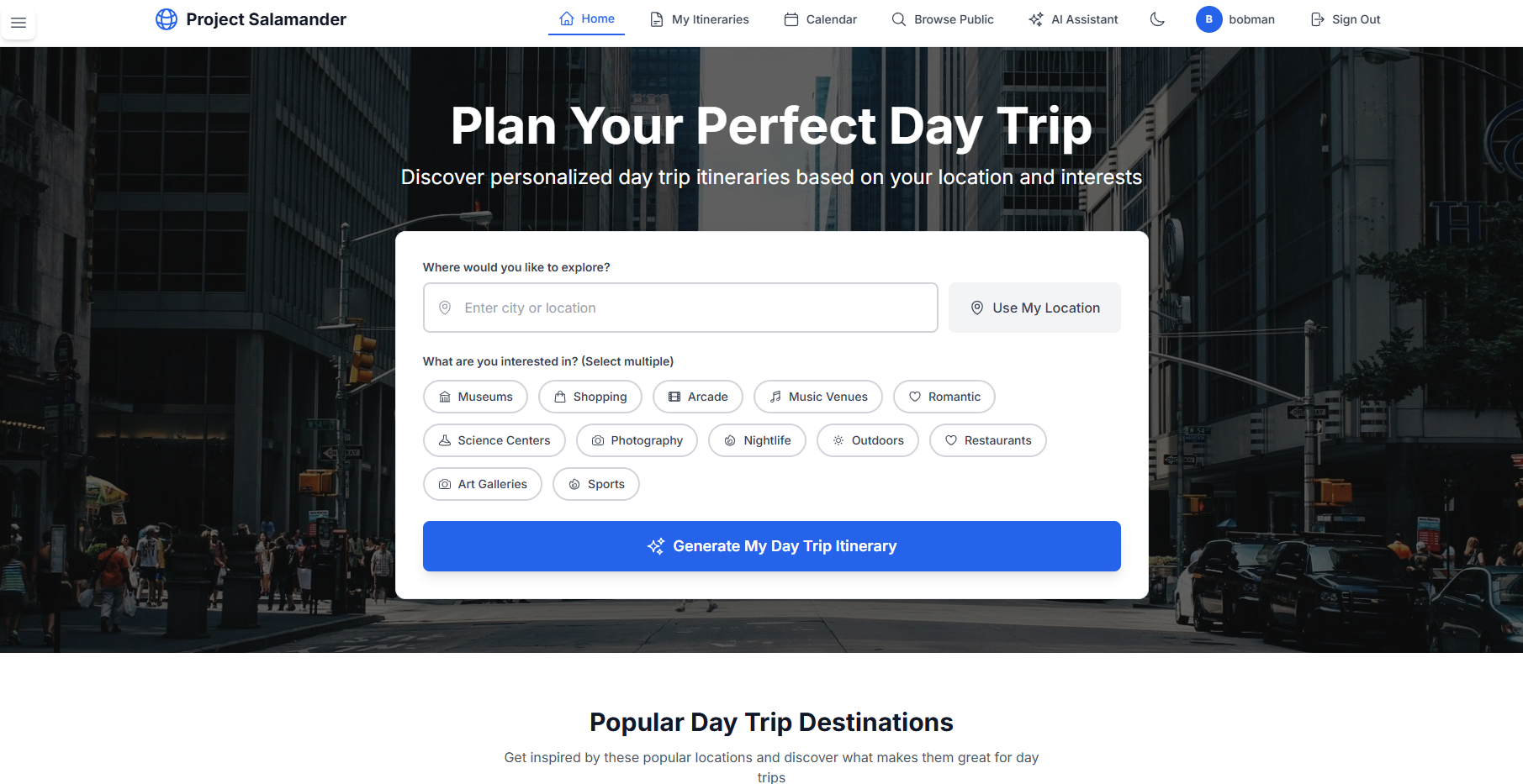 AI Travel Website Preview